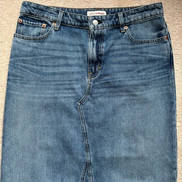 Lucky Brand Long Denim A line Skirt size 29 - Picture 7 of 8